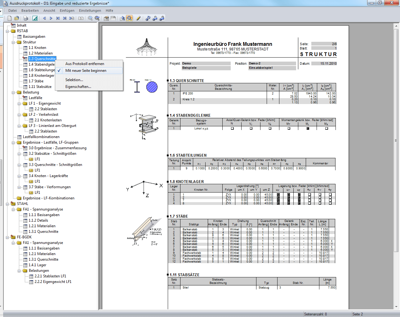 Mit neuer Seite beginnen