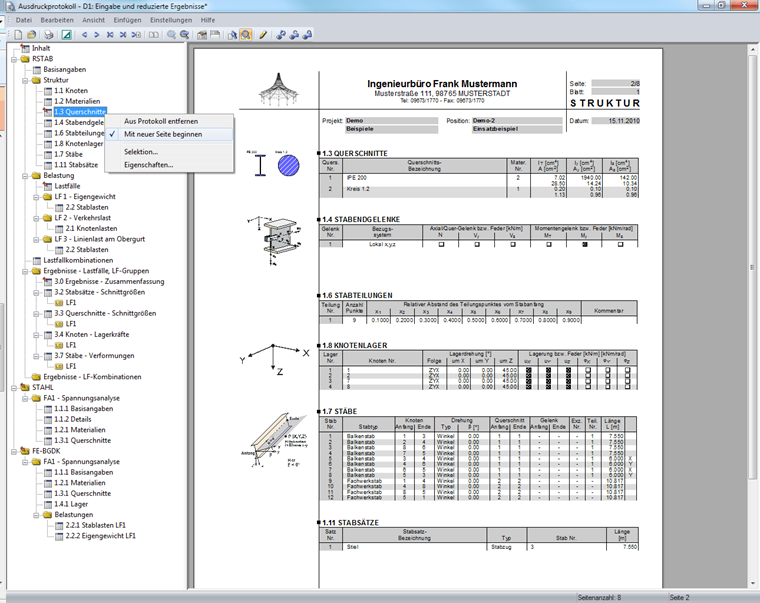 Mit neuer Seite beginnen