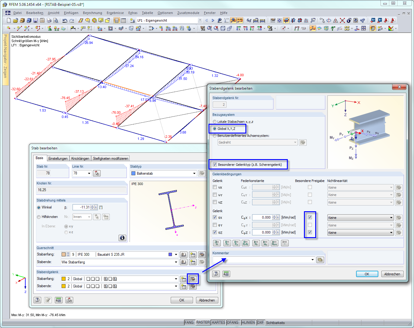 Scherengelenk in RFEM