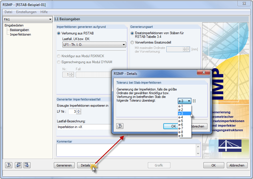 Toleranz für Generierung anpassen