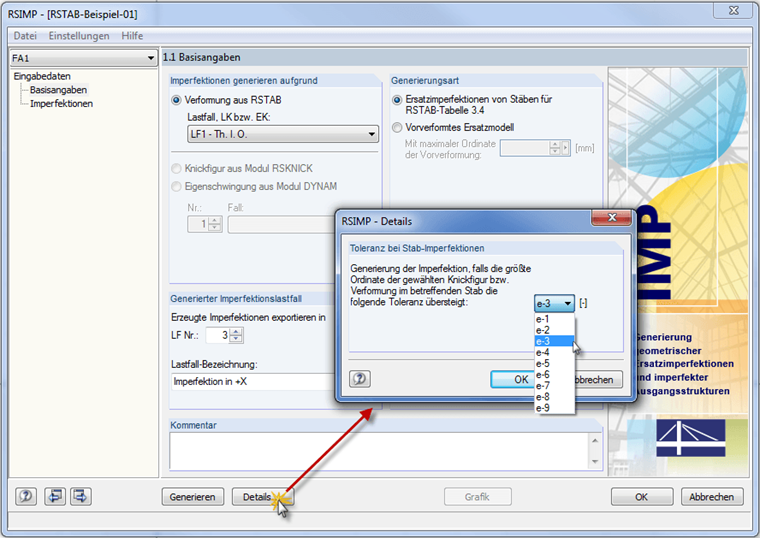 Toleranz für Generierung anpassen