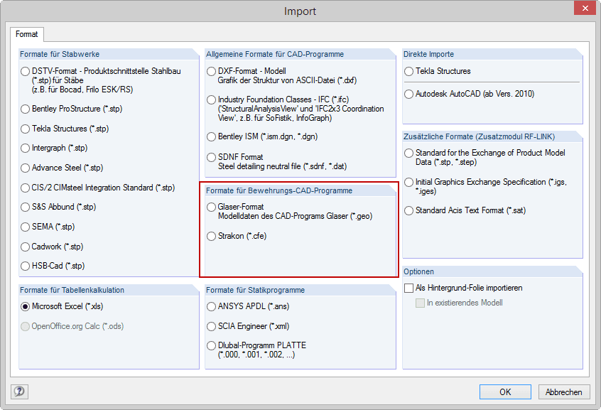 Import Dialog