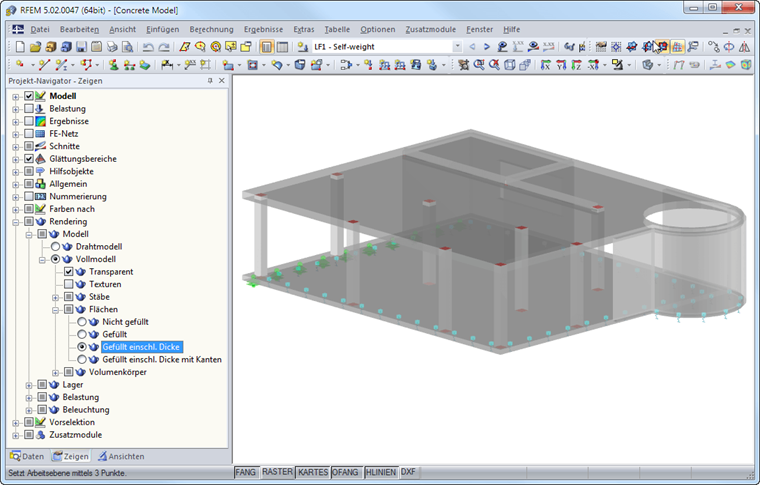 Darstellung der Flächendicken