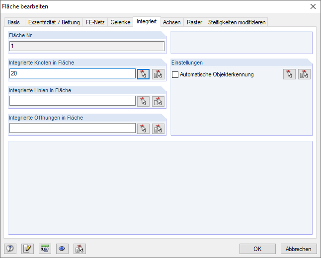 Knoten manuell in Fläche integrieren