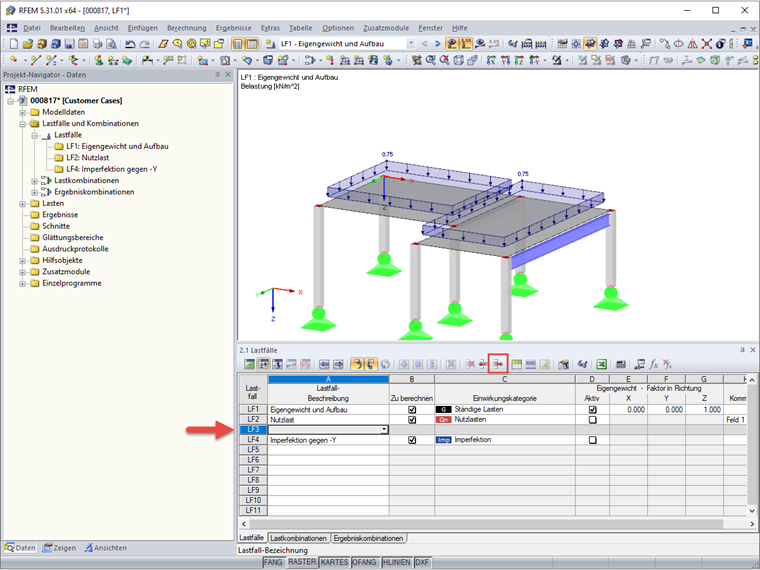 Lastfälle umsortieren