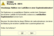 RFEM-Warnung vor Berechnung einer EK