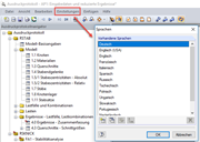 Sprache des Ausdruckprotokolls wählen
