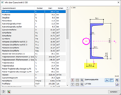 Querschnittsinfo mit Schubmittelpunktsabstand