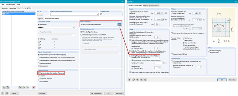 RFEM: Teilung für gerade Stäbe aktivieren