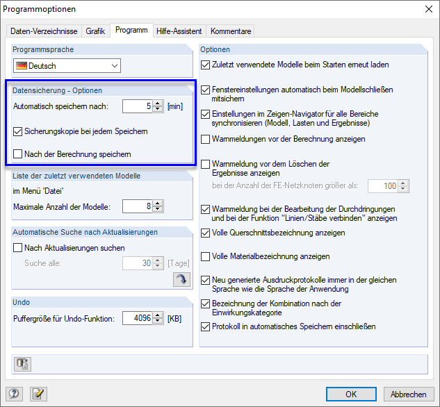 Automatische Datensicherung
