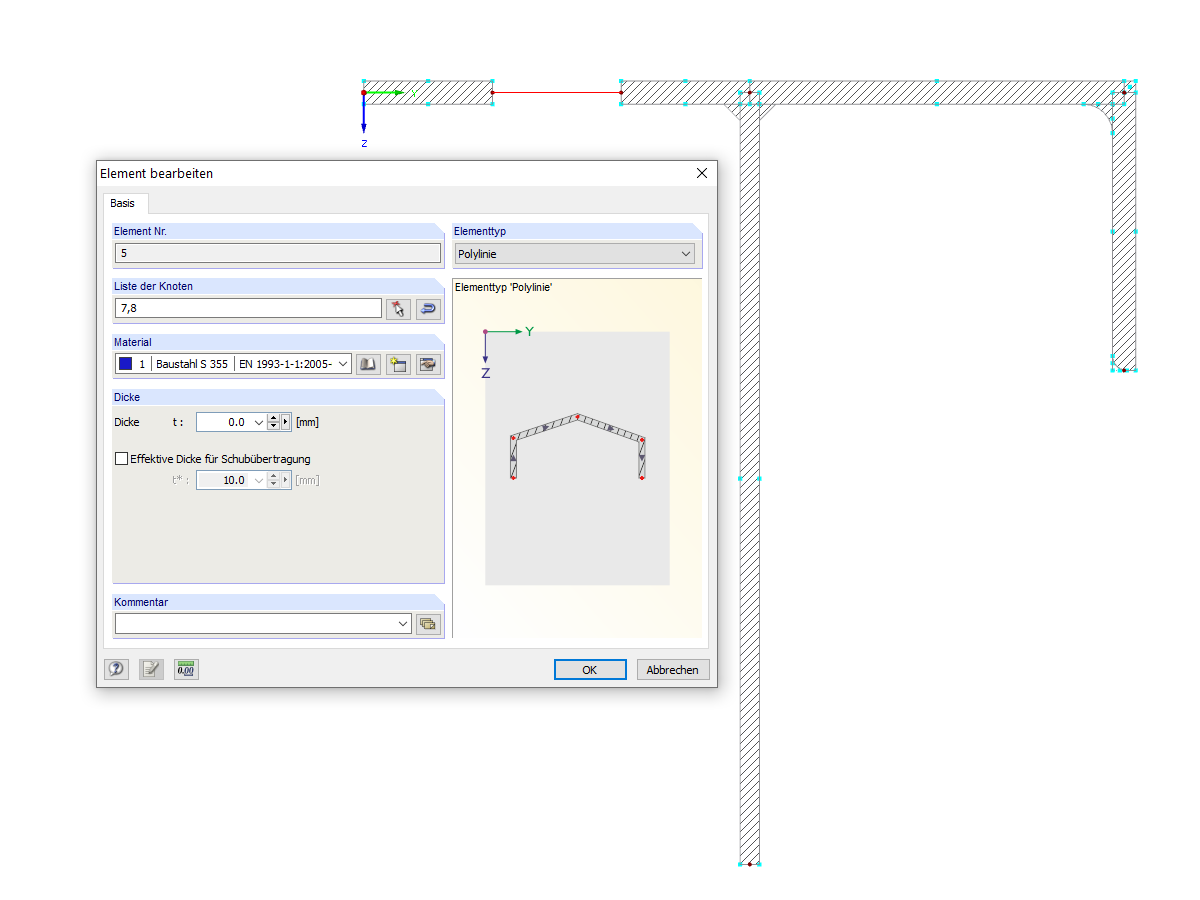 t* definieren über Element bearbeiten
