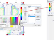 Werte- und Farbskalen der Isolinien bearbeiten