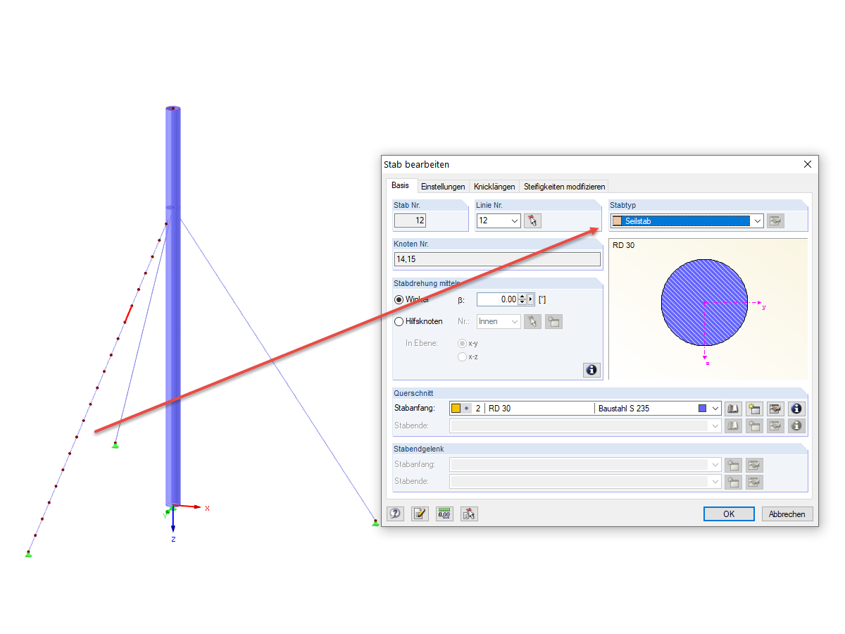 Seilkette aus Seilstäben