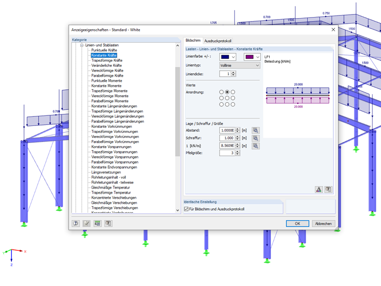 Einstellungen - Stablasten