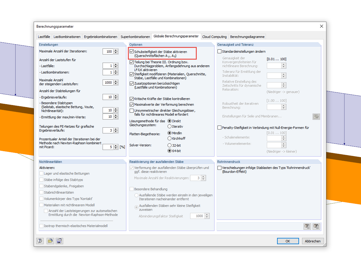 Berücksichtigung der Schubverformung