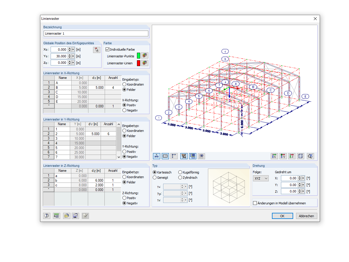 Linienraster einfügen