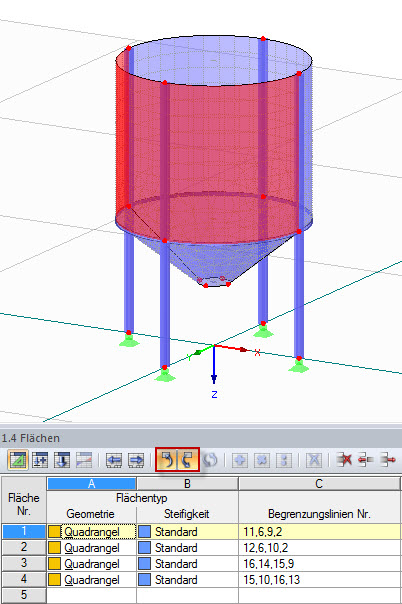 Selektieren von Objekten über das Tabellenfenster
