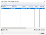 Wiederherstellen aus dem Dlubal-Papierkorb