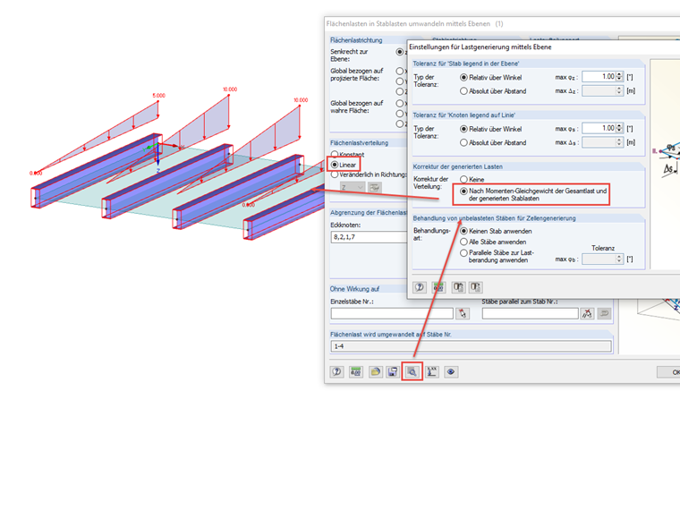 Detaileinstellungen für Lastgenerierung
