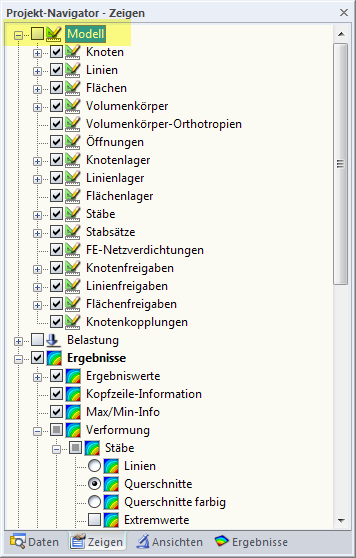Modelldaten deaktivieren
