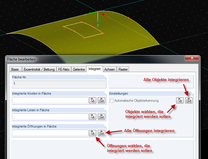 Objekte manuell integrieren