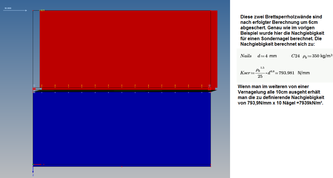 Berechnung der Nachgiebigkeit einer Brettsperrholzwand