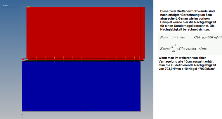 Berechnung der Nachgiebigkeit einer Brettsperrholzwand