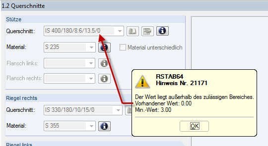 Dicke der Schweißnaht nicht definiert