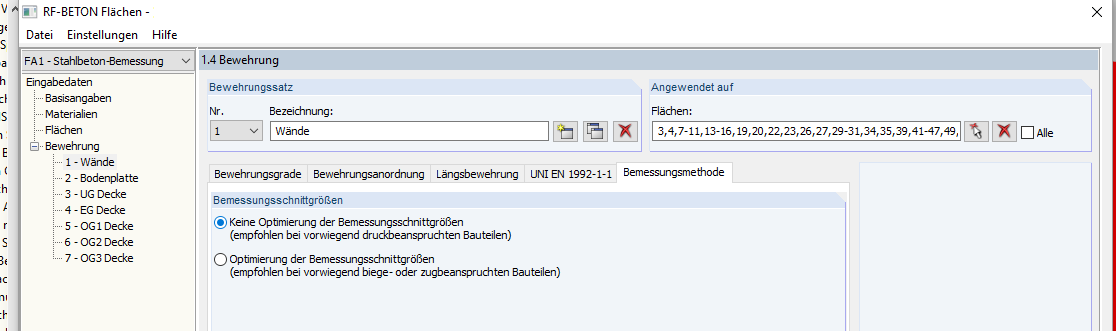 Schnittgrößen optimieren