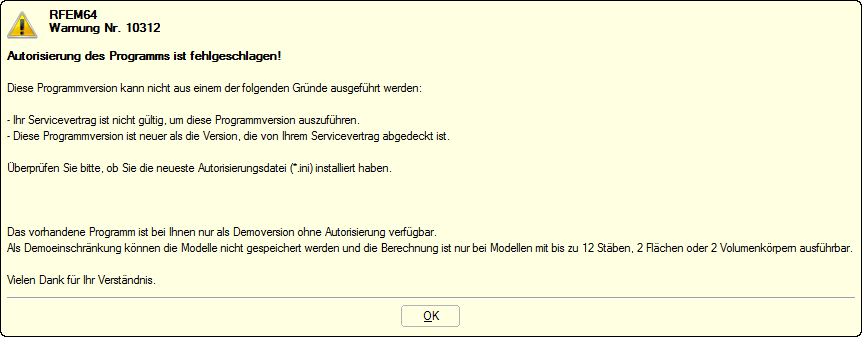 Autorisierung fehlgeschlagen