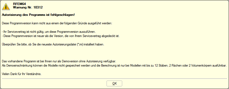 Autorisierung fehlgeschlagen