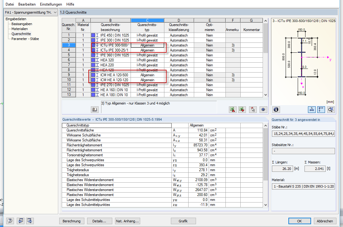 Allgemeiner Querschnitt