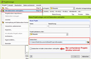 Projekt mit Dateiordner verknüpfen