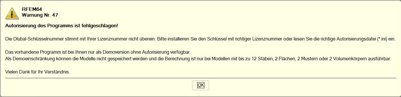 Autorisierung fehlgeschlagen