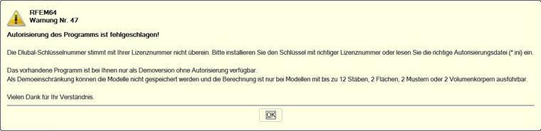Autorisierung fehlgeschlagen