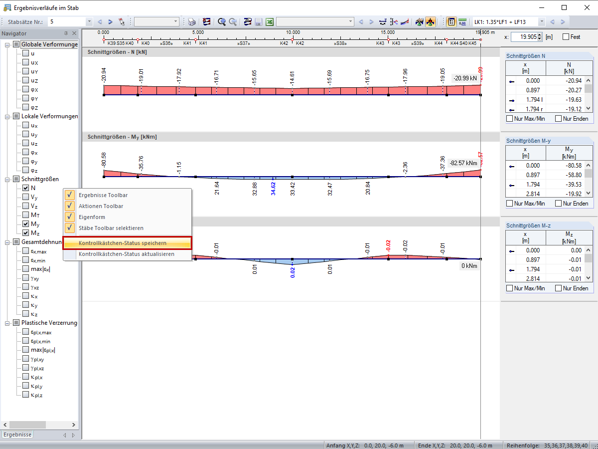Voreinstellung der Ergebnisverläufe ändern