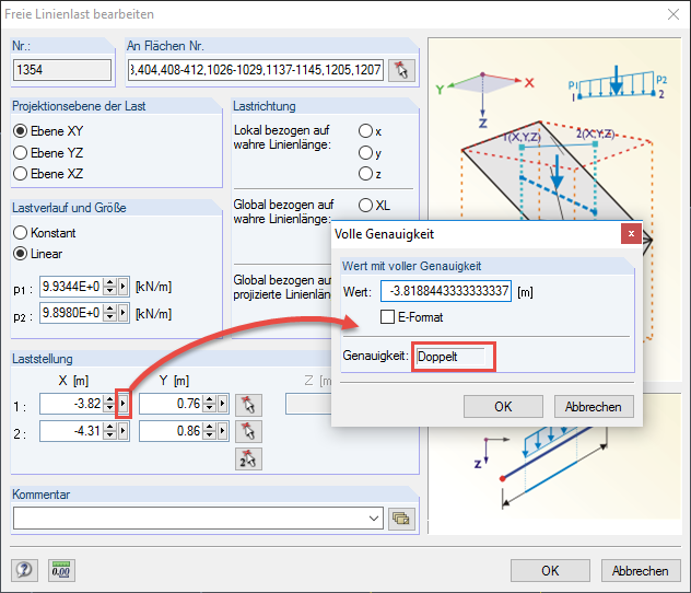 Volle Genauigkeit für freie Last