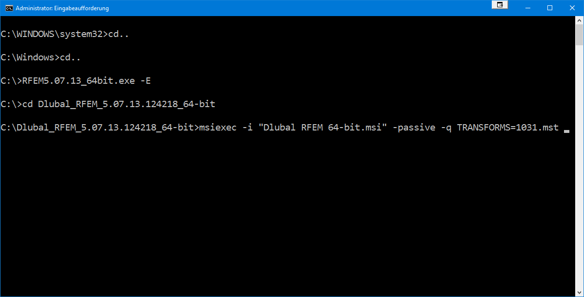 Ausführen der Installation