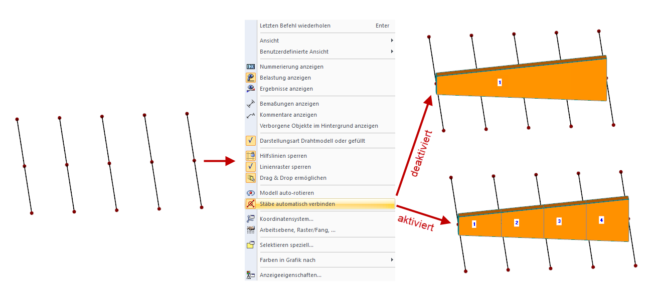 Stäbe automatisch verbinden