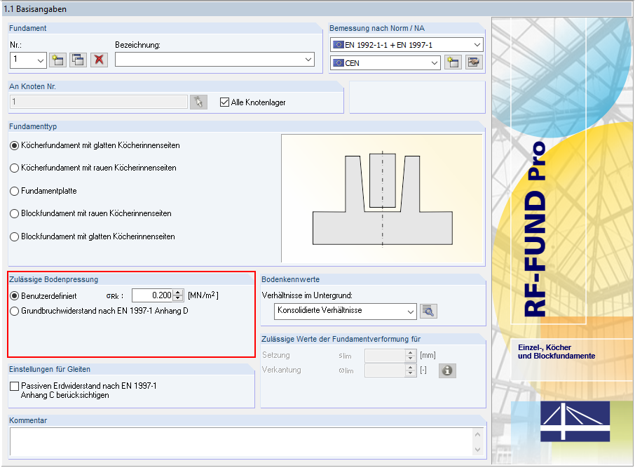 zulässige Bodenpressung
