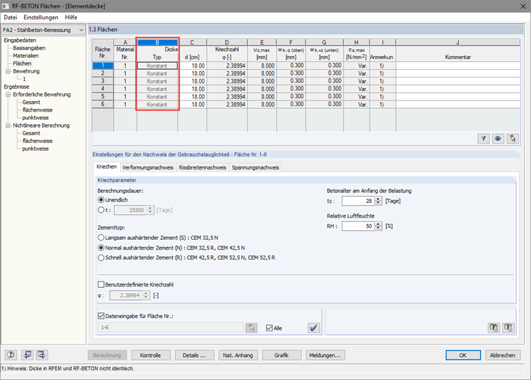 1.3 Flächen - Dickentyp "Konstant" einstellen