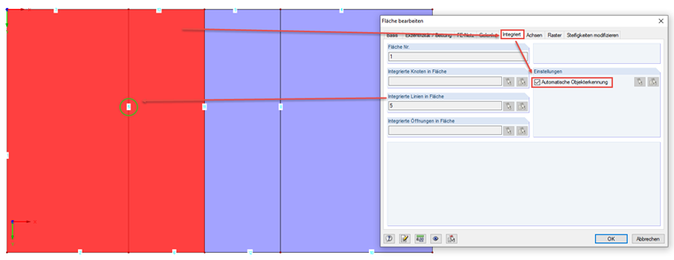 Automatische Objekterkennung nach Teilung
