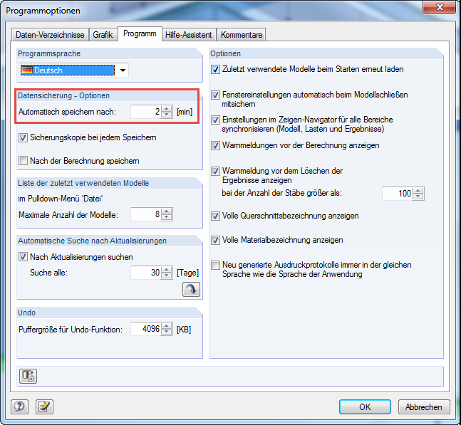 Automatische Datensicherung
