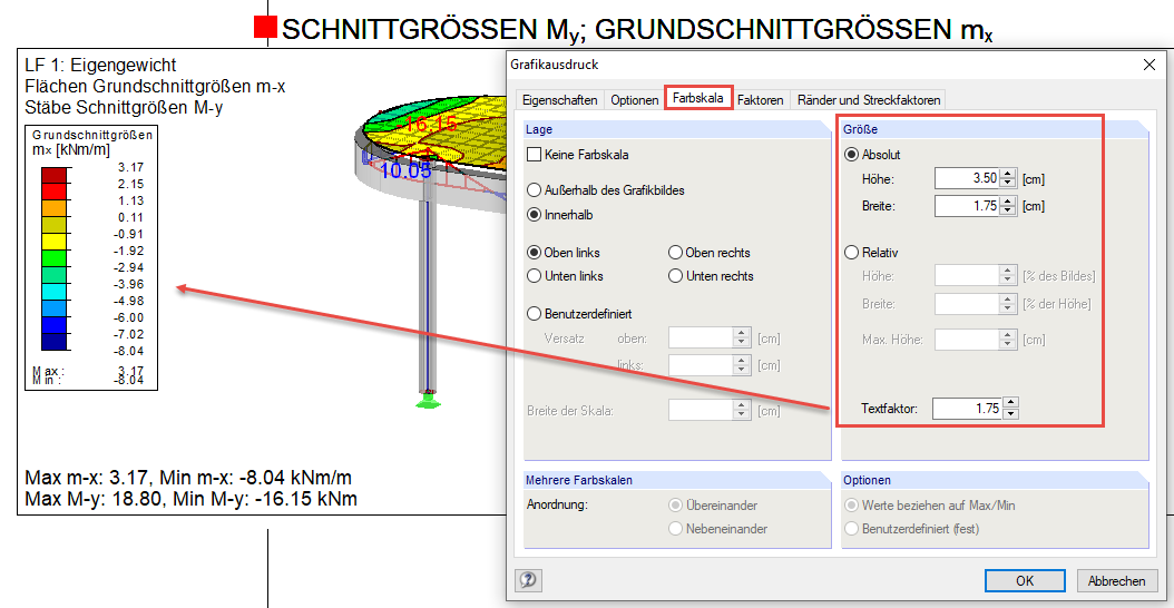 Farbskala für Ausdruckprotokoll anpassen
