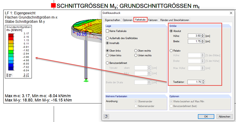 Farbskala für Ausdruckprotokoll anpassen