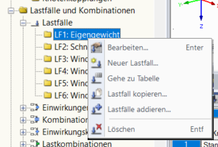 Funktion "Lastfälle addieren"
