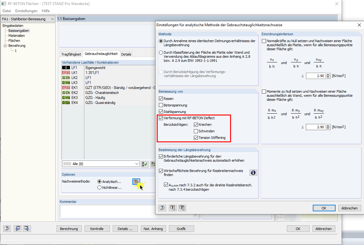 Analytische Berechnung der Verformungen