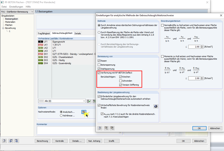 Analytische Berechnung der Verformungen