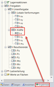 Kräfte "n" für Linienfreigabe