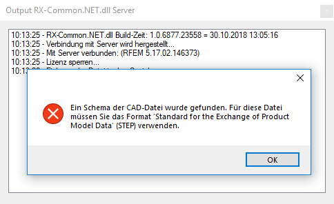 Fehler beim Einlesen einer STEP-basierten Datei über DSTV-Schnittstelle